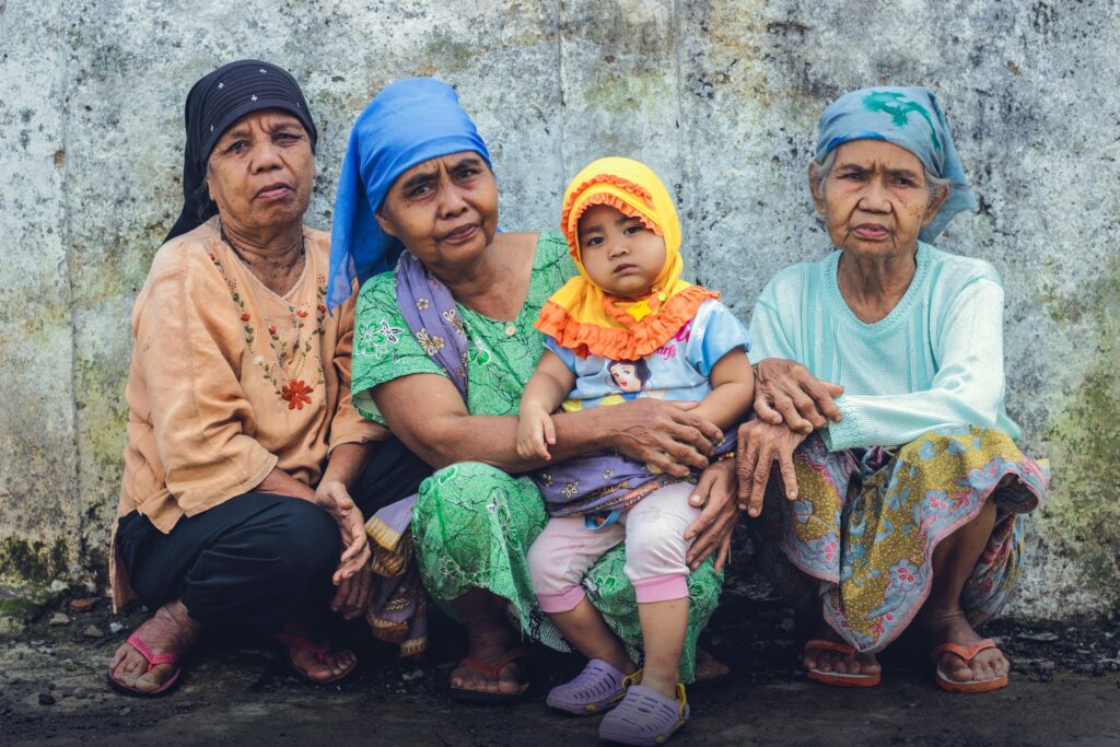 Grandparents help with childcare of their grandchildren